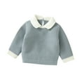 thumbnail image 1 of SXcggal Toddler Baby Girl Boy Knit Sweater Turn Down Collar Long Sleeve Pullover Sweatshirt Fall Winter Clothes Warm Beautiful Soft Girls Sweaters, 1 of 7
