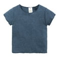 thumbnail image 1 of SXcggal Toddler Kids Baby Boys Girls Solid Short Sleeve Crewneck T Shirts Tops Tee Clothes For Children Skin friendly Casual T-shirts, 1 of 8