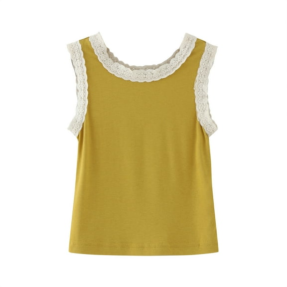 SXcggal Toddler Kids Girls Dance Tank Top Racerback Crop Tank Top Lace Sleeveless Sports Dance Top Ballet Gymnastics Dancewear Fashionable Casual Breathable Girls'Vests,