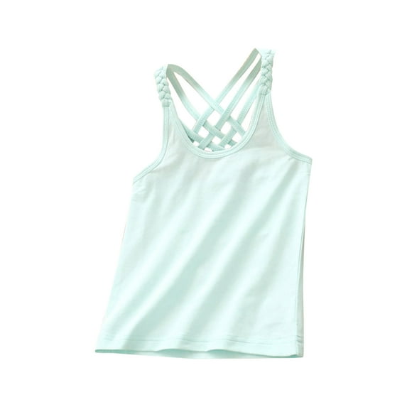 SXcggal Toddler Kids Girls Dance Tank Top Racerback Crop Tank Top Soild Sleeveless Sports Dance Top Ballet Gymnastics Dancewear Fashionable Casual Breathable Girls'Vests,