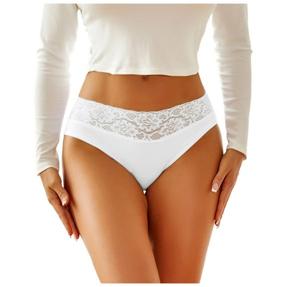 SXcggal Underwear Women Lace Waistband Full Briefs Ladies High Leg Knickers For Women Soft Stretch Panties Fashionable Soft Women's Underwear