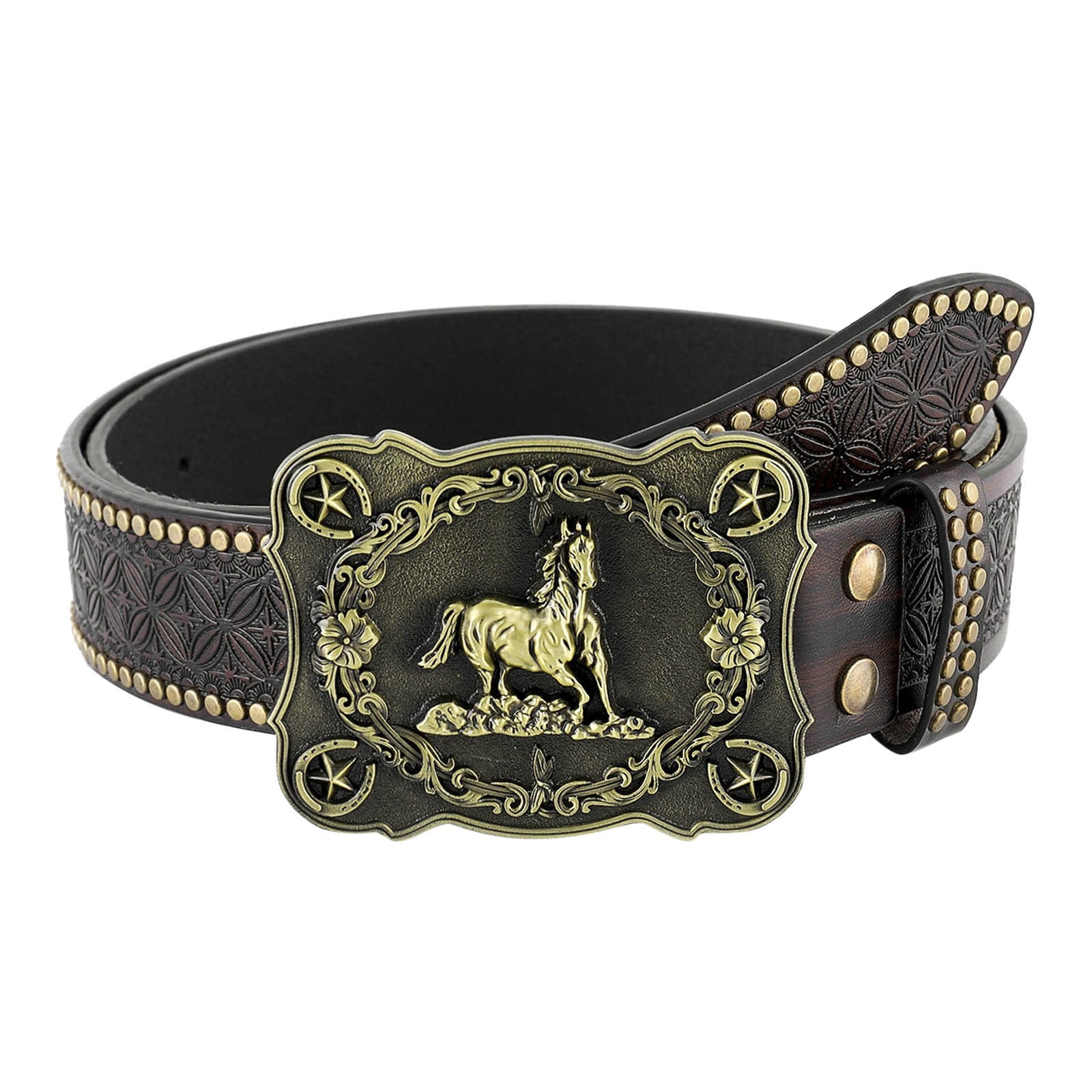 Western Bull Head Denim Style Belt – 120cm main image 0