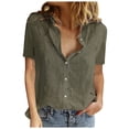 thumbnail image 1 of SXcggal Women Casual Solid Color Short Sleeve Tops T Shirts Blouses Comfortable Casual Elegan Fashionable Women's Short Sleeve Top, 1 of 6