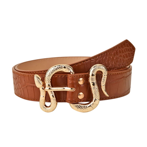 SXcggal Women Fashion Waist Belt Snake Design Belt Thin Buckle Leather Waistband Casual Stylish For Pants