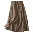 thumbnail image 1 of SXcggal Women'S Casual Half Skirt A Line Skirt Summer Cotton Medium Length Elastic Waist Large Skirt Stylish Comfortable Women's Skirt, 1 of 3