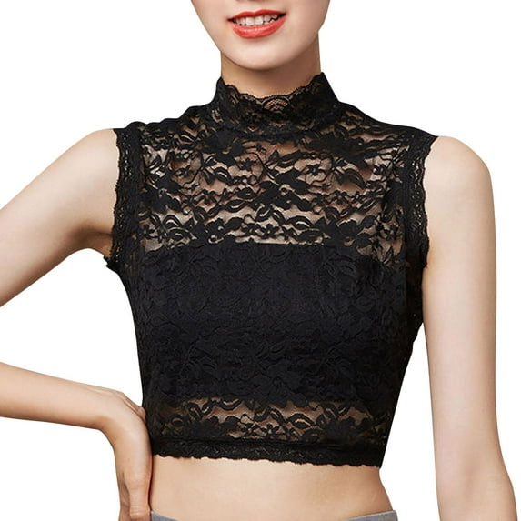 SXcggal Women Solid Ruffle Detachable Blouse With False Half Elastic Waist Shirt