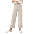 thumbnail image 1 of SXcggal Women Stretch Twill Cropped Wide Leg Pant Comfy Casual Capri Pants High Waisted Straight Leg Chino Pants Ankle Jeans Breathable Sporty Casual Women's Yoga Pants, 1 of 8