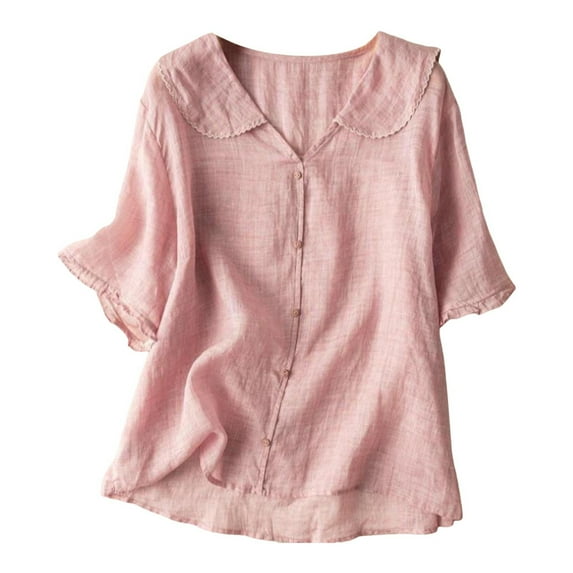 SXcggal Women's Casual Thin Shirts Solid Color College Style Tops Comfortable Casual Elegan Fashionable Women's T Shirts