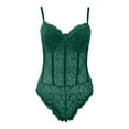 thumbnail image 1 of SXcggal Women's Floral Lace Sheer Mesh Corset Bodysuit Spaghetti Strap Top Fashionable Casual Beautiful Women's Top, 1 of 5