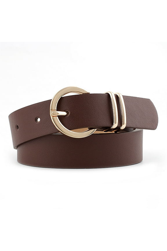 Women's Leather Belts For Jeans Dresses Fashion Gold Buckle Ladies Belt Casual Stylish For Pants