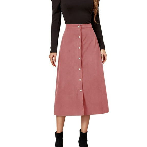 SXcggal Women's Long Skirt Solid Color High Waist Skirt Corduroy Hip Wrap Single Slim Fit Solid Color Skirt Autumn And Winter Fashionable Comfortable Distinctive Women's Skirt