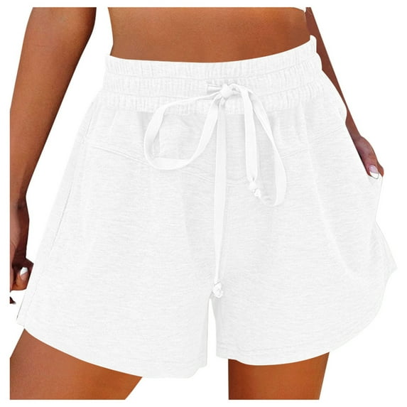 SXcggal Women's Spring Summer Fashion Tie Up Pocket Solid Color Casual Shorts For Sports And Leisure Breathable & Stylish Stylish Beautiful Women's Shorts