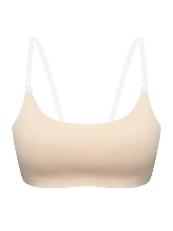 Women's Transparent Shoulder Strap Backless Underwire Bra Sexy Cozy Elastic Women's Bra