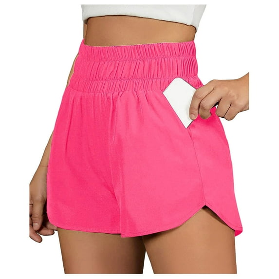SXcggal Womens Casual Running Shorts Workout Elastic Waist Athletic Yoga Pants Sports Pockets Pants Stylish Beautiful Women's Shorts
