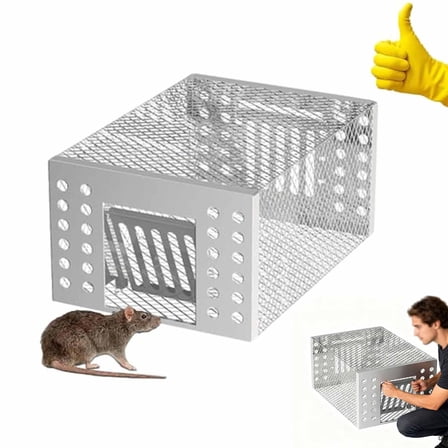 SXlianshun-Stainless Steel Automatic Mousetrap,Mouse Trap, Automatic Mouse Trap, Easy to Set Mice Catcher for Indoor and Outdoor