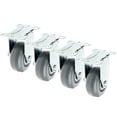 thumbnail image 1 of SY America 3" 4 Pack Caster w/ Gray Polyurethane Wheel Top Annular Plate, Top Plate Caster, 1200 lbs Total Capacity (3 inches pack of 4, Rigid), 1 of 4
