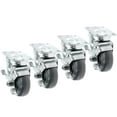thumbnail image 1 of SY America 3" 4 Pack Duty Caster w/ Gray Polyurethane Wheel Top Annular Plate, Top Plate Caster, 1200 lbs Total Capacity(3 inches pack of 4, Swivel w/Brake), 1 of 5
