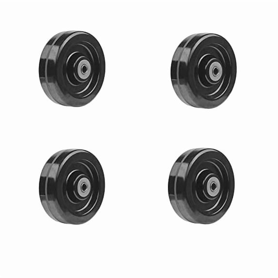 SY America 4"x2" Phenolic Wheel Heavy Duty 2 Swivels with 2 Rigids, Rolling Bearing & Steel Bushing 1/2" Axle Diameter Casters, Capacity 3600 lbs(4 inches Set of 4)