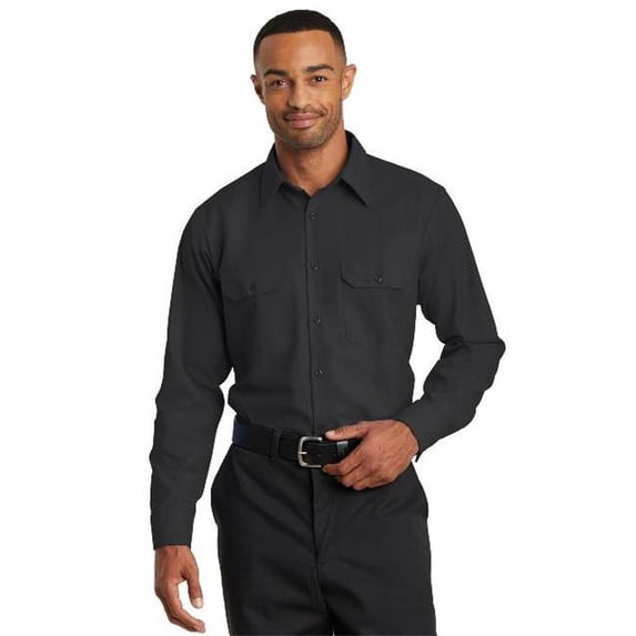SY50 Long Sleeve Solid Ripstop Shirt, Black - Medium