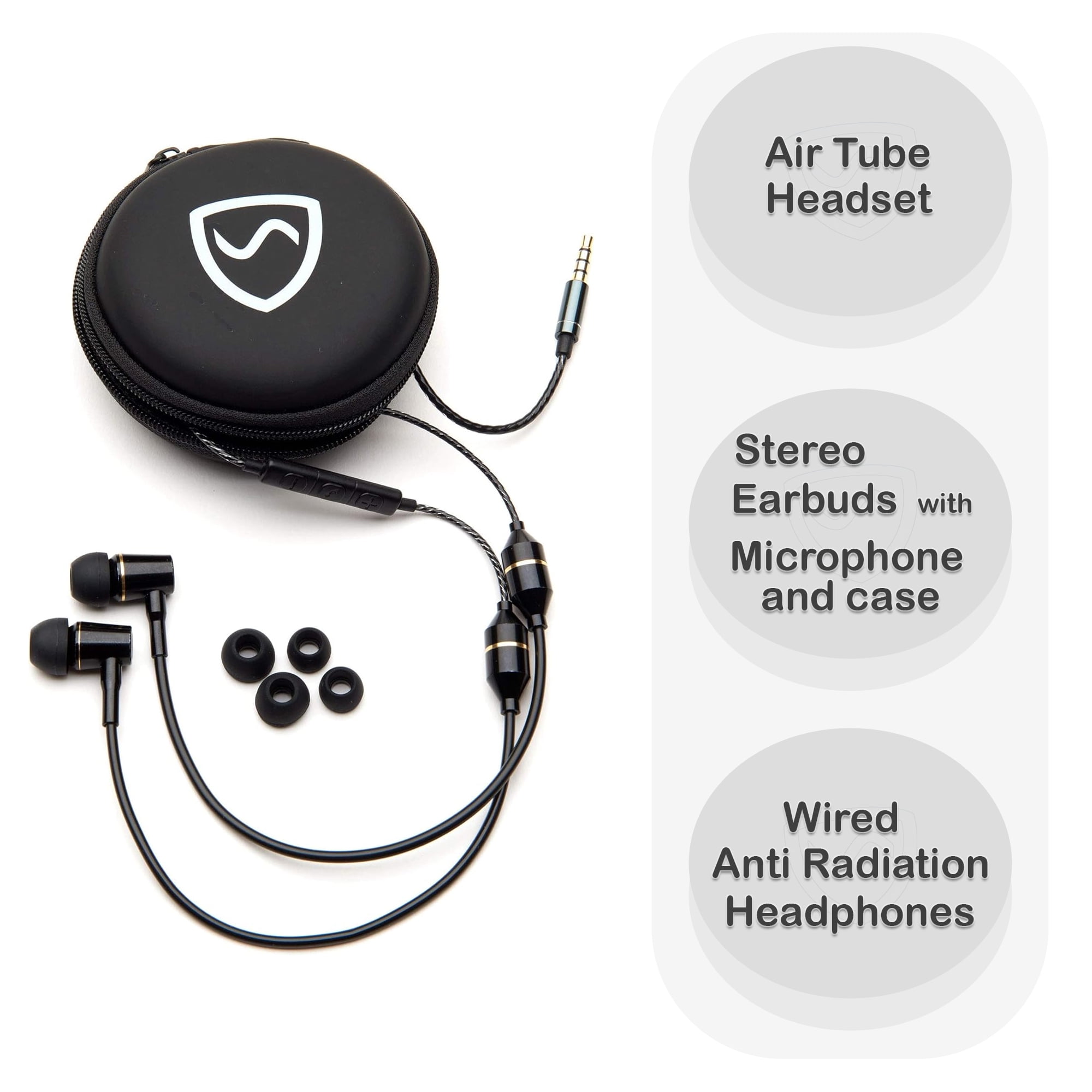 EMF Radiation-Free Earbuds, Air Tube Headphones