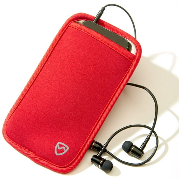 SYB Phone Pouch, EMF Radiation Protection Sleeve for Cell Phones up to 2.75" Wide, Red