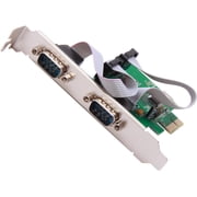 SYBA SI-PEX15037 2 Serial DB9 RS-232 Ports PCI-e x1 Card with Low Profile Bracket WCH CH382
