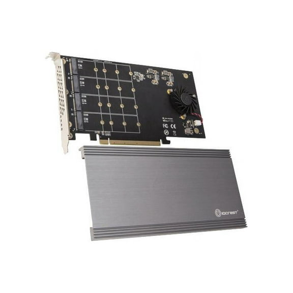 SYBA SI-PEX40161 PCI-Express 3.0 x16 PCI-Express Quad M.2 PCIe 3.0 x4 PCIe x16 Expansion Card Intel VROC and AMD Ryzen Threadripper NVMe Raid