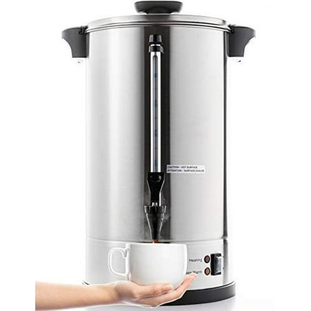 SYBO SR-CP-100B Commercial Grade Stainless Steel Percolate Coffee Maker Hot Water Urn for Catering, 100-Cup 16 L, Metallic