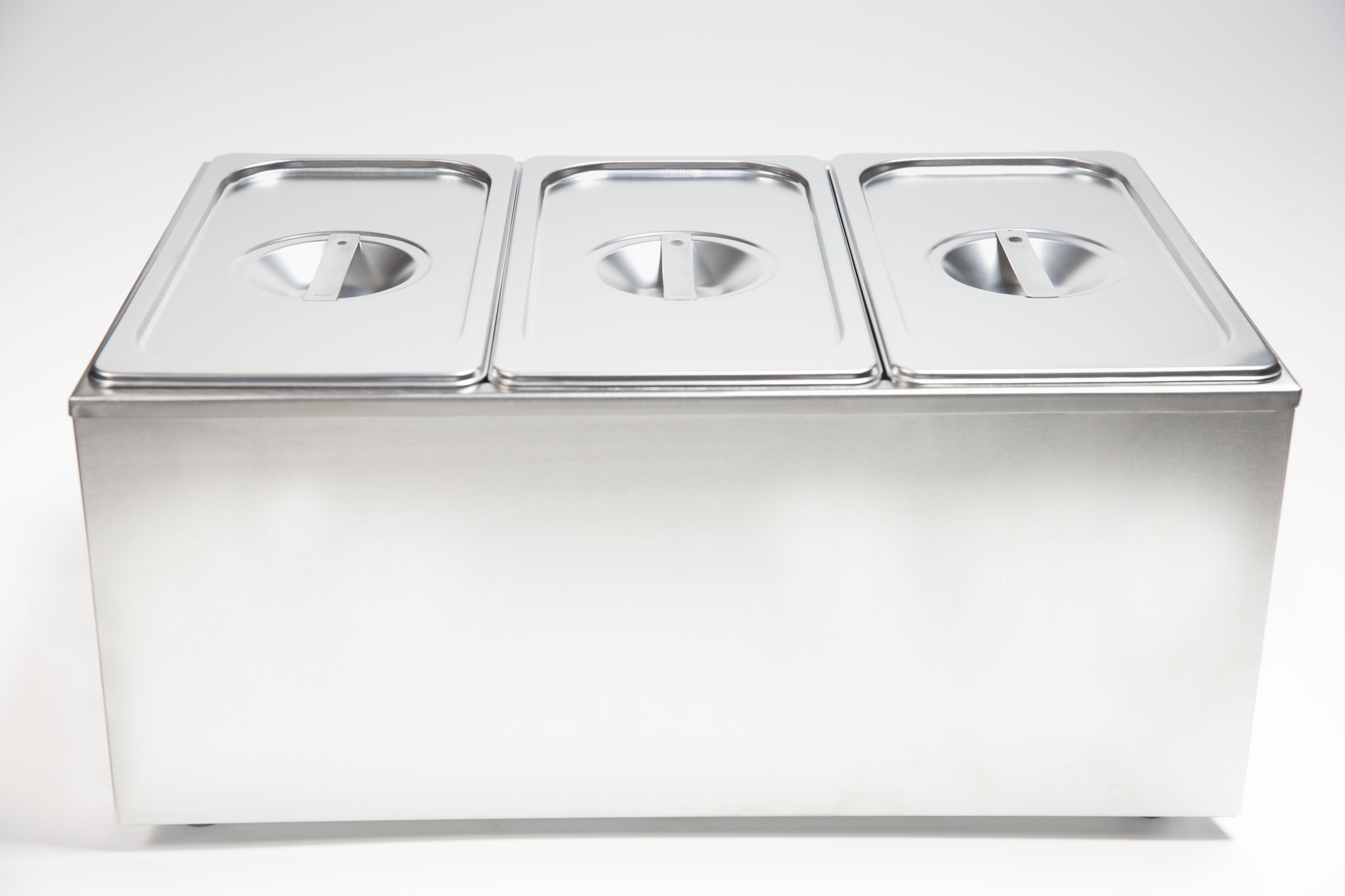 Commercial Grade Stainless Steel 3-Section Food Warmer with Tap