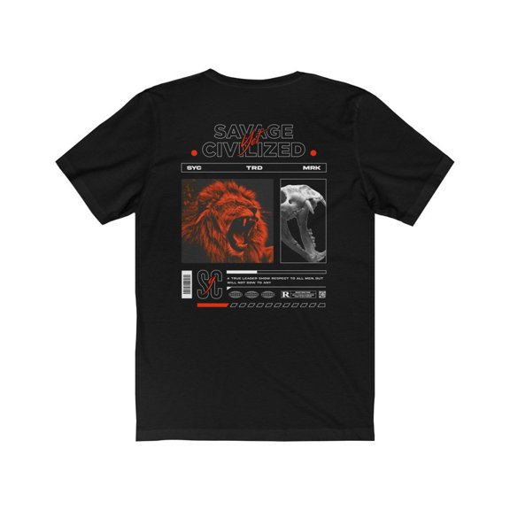 SYC Apparel Unisex Regular Tee Shirt Sublimation, Round Neck, Black
