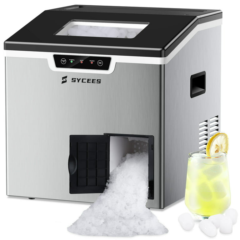 SYCEES 2-in-1 Ice Maker and Shaver Machine - Countertop Ice Maker with Ice  Scoop and Basket - Bullet-Shaped Ice Cubes Ready in 10 Minutes - Crushed