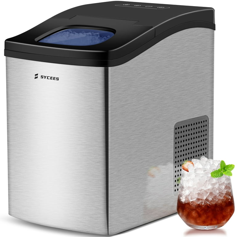 Insignia™ - 44 Lb. Portable Nugget Ice maker with Auto Shut-Off - Stainless  steel 