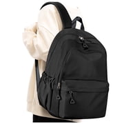 SYCNB Backpack for School Students, Waterproof Lightweight High School Bags Travel Daypack Book Bags Simple Cute College Backpack Rucksack for Women Men Bookbag Laptop Backpacks, Black