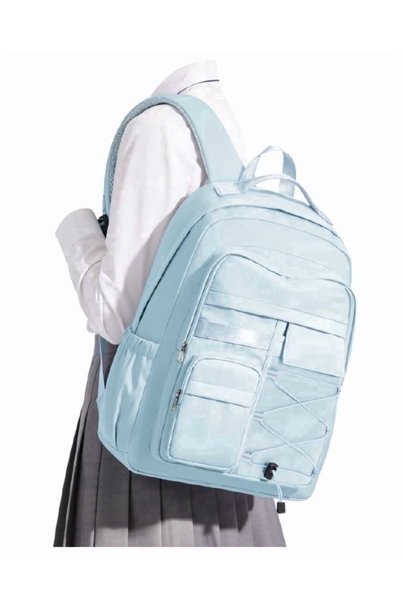 Large School Backpack for High School College Students, Waterproof Laptop Bookbag for Men Women, Commuting Hiking Daypack, Gift for Students, Blue