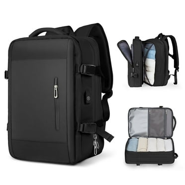 Extra Large Travel Backpack for Women Men Flight Approved, 42L Expandable Personal Item Travel Bag Water Resistant Business, Carry on Laptop Backpack Casual Daypack for College Hiking Black