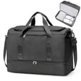 thumbnail image 1 of SYCNB Large Travel Duffel Bag, Weekender Overnight Bag for Women, Gym Tote Bag with Shoe Compartment, Carry-On Weekend Bag for Women with Wet Pocket for Travel Business, Black, 1 of 7