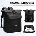 thumbnail image 1 of SYCNB Rolltop Backpack for Men & Women, Waterproof Travel Backpack with computer compartment, 24L/27L Expandable Capacity Daypack for Work College Trip, Black, 1 of 6
