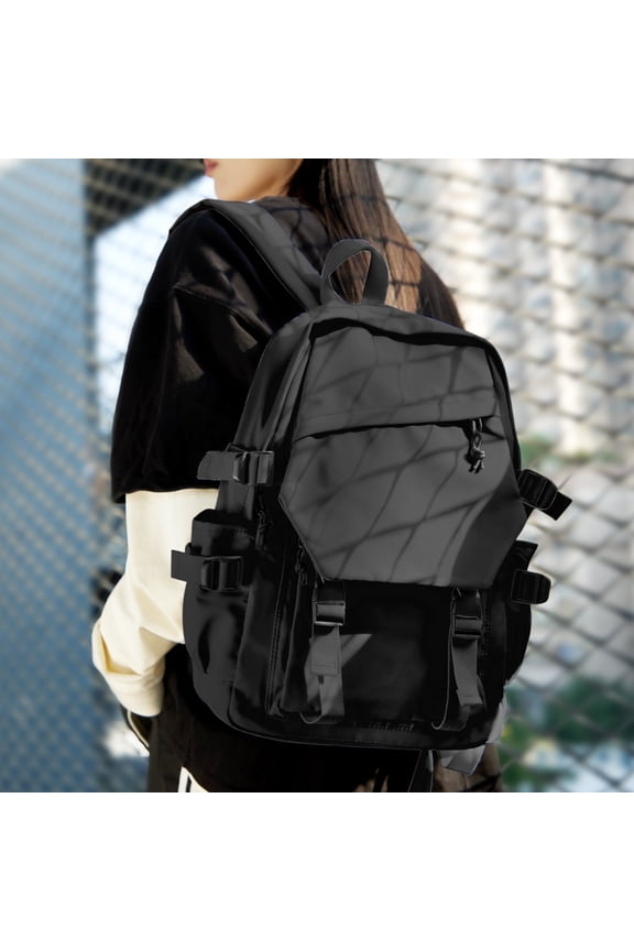 School Backpack for Men Women College Bookbag Waterproof Lightweight Black Backpack Mochilas Book Bag Rucksack Casual Daypack School Bag for Students