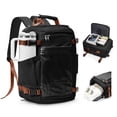 thumbnail image 1 of SYCNB Travel Backpack for Women & Men with Large Capacity, Airline Approved Carry On Personal Item Bag for Travel Business Trips, 3-Way Carry Weekender Overnight Laptop Bag Fit for 15.6", Black Brown, 1 of 9
