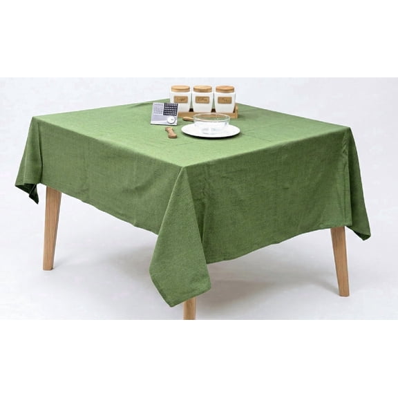 SYDR Tablecloth, Mock Slub, Cotton Blend, Rectangular, 60" x 120", Mint Green, Machine Washable, 1 Piece