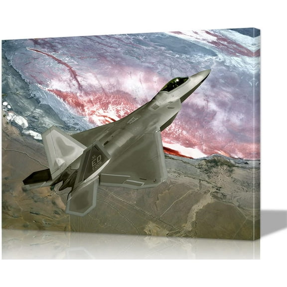 SYDposter Aviation Wall Art F-22 Raptor Fighter Airplane Decor Jets Poster Air Force Poster Airplane Wall Art Military Art Airplane Art Wall Decor Plane Poster for Bedroom Living Room Decor