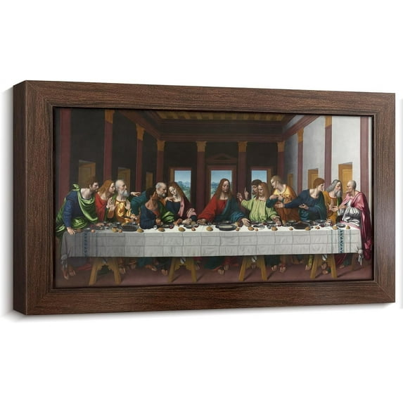 SYDposter Christian Art Last Supper Wall Art Religious Wall Decor Christian Poster Jesus Decor Leonardo Da Vinci the Last Supper Christian Canvas Wall Art Jesus Painting for Dining Room 11*18/