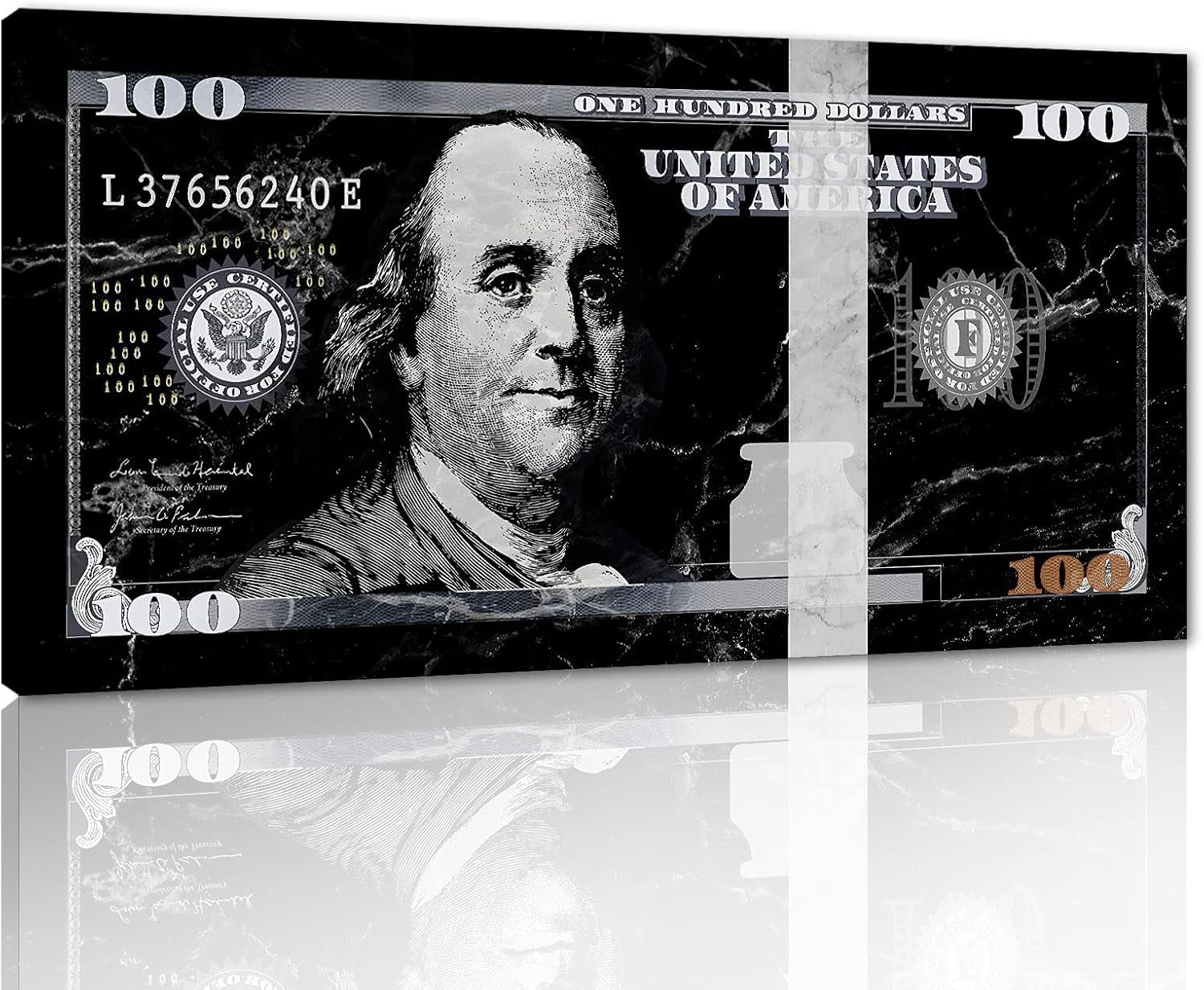 Sydposter extra large size benjamin franklin 100 dollar wall art for
