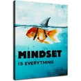 thumbnail image 1 of SYDposter Inspirational Canvas Wall Art Mindset is Everything Goldfish Shark Print Artwork Motivational Poster Office Wall Decoration Wooden Frame Holiday Gift Ready to Hang[30\u2033W X 40\u2032'H], 1 of 7