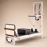 SYEDEE Pilates Reformer, Pilates Reformer Machine with Tower & Mat with Reformer Accessories, Sitting Box, Jump Board