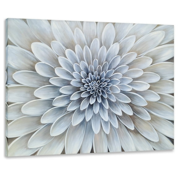 SYGALLERIER Floral Canvas Wall Art with Textured Modern Abstract White Flower Paintings Aesthetic Pictures Artwork for Living Room Bedroom Bathroom Decor