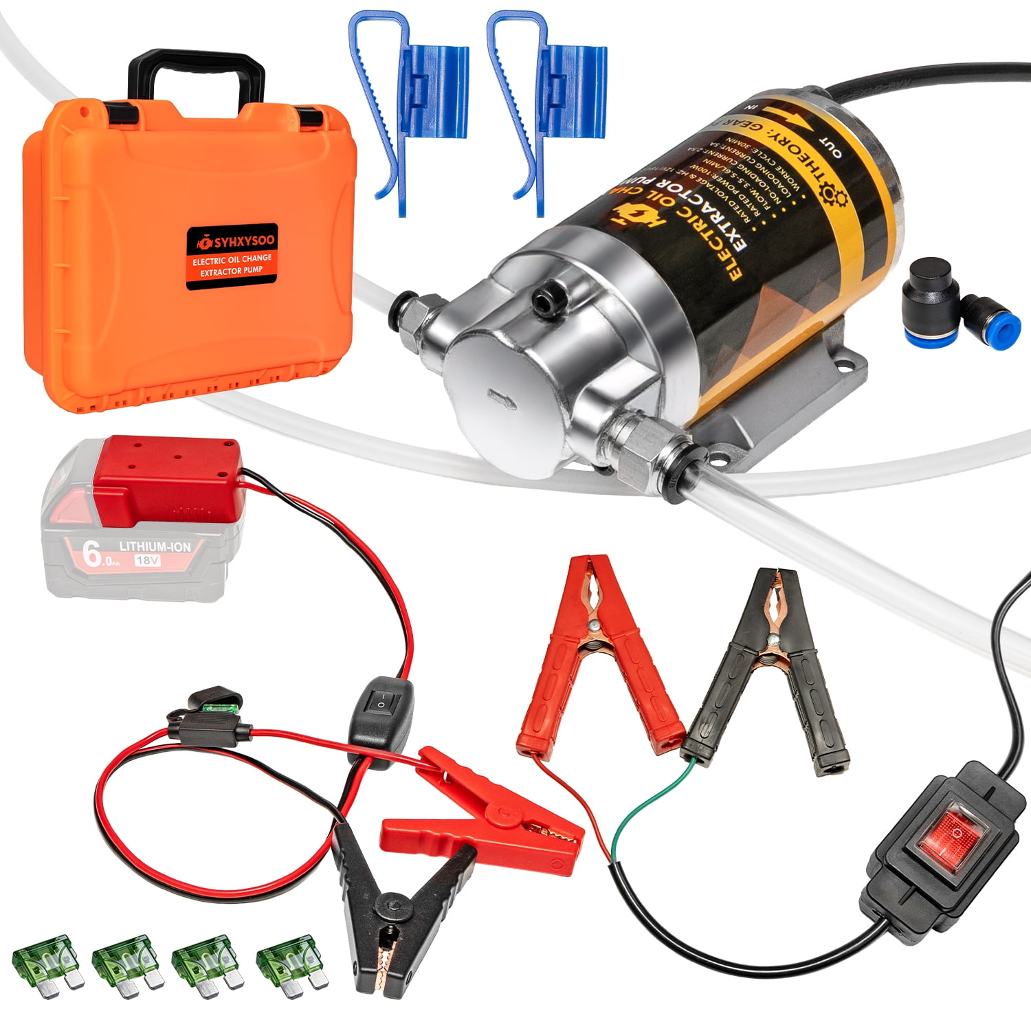 SYHXYSOO 100W Electric Oil Change Extractor Pump, 1-4L/min Oil Transfer ...