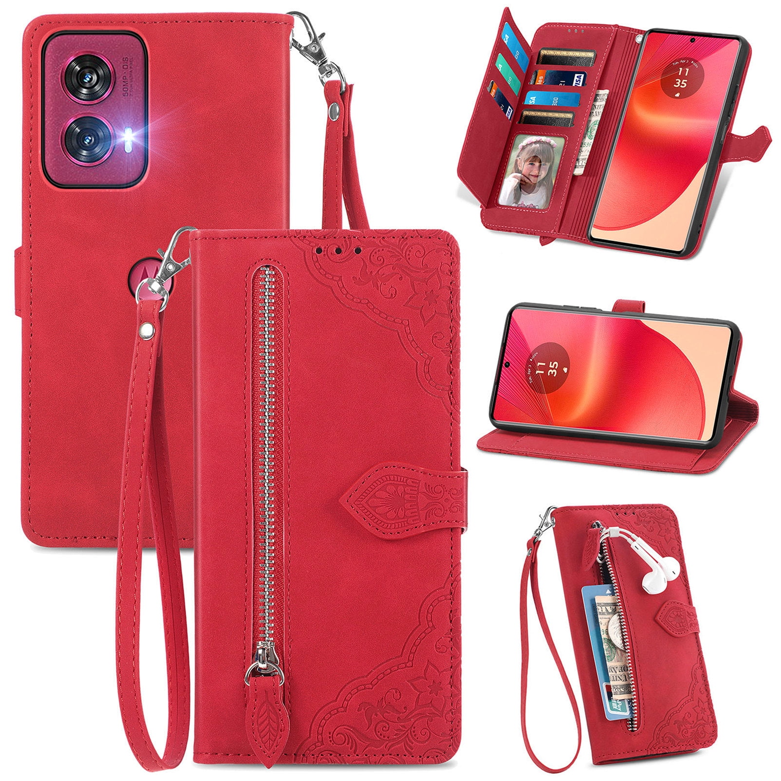SYITOOCK Phone Case for Motorola Moto Edge 50 Fusion, Shockproof PU
