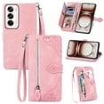 thumbnail image 1 of SYITOOCK Phone Case for OPPO Reno 12 Pro, Shockproof PU Leather Wallet Case with Card Slots Anti-Scratch Stand Magnetic Flip Zipper Pocket Cover for OPPO Reno 12 Pro, Pink, 1 of 6