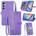 thumbnail image 1 of SYITOOCK Phone Case for Samsung Galaxy A35 5G, Shockproof PU Leather Wallet Case with Card Slots Anti-Scratch Stand Magnetic Flip Zipper Pocket Cover for Samsung Galaxy A35 5G, Purple, 1 of 4